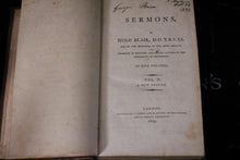 Load image into Gallery viewer, Hugh Blair's Sermons - Three Volume Antique Leather Bound Set - 1809 Edition - Georgian Theology Books
