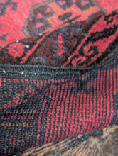 Load image into Gallery viewer, 2'9" x 4'9" - Vintage Hand-Knotted Afghan Ersari Wool Rug - Red Tribal Carpet - 85 x 145 cm
