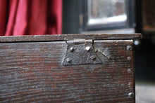 Load image into Gallery viewer, 18th Century Carved Oak Bible Box - Georgian Folk Art Bible Chest - Antique Religious Storage Casket - 62cm
