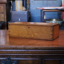 Load image into Gallery viewer, Antique Victorian Oak Candle Box / Pencil Case / Art box
