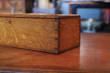 Load image into Gallery viewer, Antique Victorian Oak Candle Box / Pencil Case / Art box

