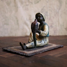 Load image into Gallery viewer, Antique Franz Bergman Vienna Bronze Arab Boy With Falcon On Rug - Cold Painted Bronze Figure - 12cm
