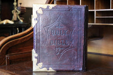 Load image into Gallery viewer, Antique Brown's Self-Interpreting Family Bible - Brass Mounted Leather Binding - Glasgow Publication - 34cm
