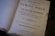 Load image into Gallery viewer, Antique Brown's Self-Interpreting Family Bible - Brass Mounted Leather Binding - Glasgow Publication - 34cm
