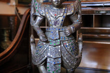 Load image into Gallery viewer, Antique Thai Thepanom Temple Guardian Figure - Hand-Carved Gilt Wood Sculpture - 59.5cm Tall
