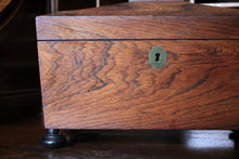 Load image into Gallery viewer, Victorian Antique English Tea Caddy – Sarcophagus Wooden Tea Box With Twin Lidded Compartments – c.1870
