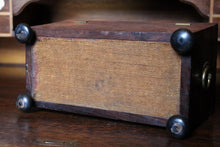 Load image into Gallery viewer, Victorian Antique English Tea Caddy – Sarcophagus Wooden Tea Box With Twin Lidded Compartments – c.1870
