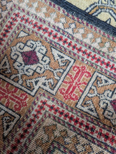 Load image into Gallery viewer, 4'6" x 2'7" Hand-Knotted Pakistani Kazak Wool Rug – Vintage Geometric Tribal Carpet – 138 x 80cm
