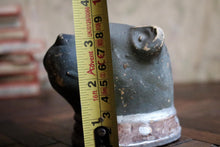 Load image into Gallery viewer, Antique Pottery Bulldog Still Bank - Hand Painted Dog Money Box - Folk Art Coin Bank - 9cm Tall
