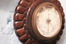 Load image into Gallery viewer, Antique Victorian Carved Oak Aneroid Barometer – Decorative Round Wall Barometer – 25cm Diameter
