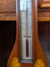 Load image into Gallery viewer, Antique Edwardian Inlaid Mahogany Aneroid Barometer – Thermometer – 99 cm
