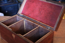 Load image into Gallery viewer, Antique Regency Rosewood Tea Caddy - Boxwood Stringing - 3 Section Tea Box - c.1820
