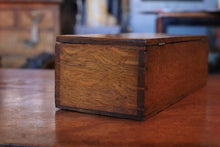 Load image into Gallery viewer, Antique Victorian Oak Candle Box / Pencil Case / Art box
