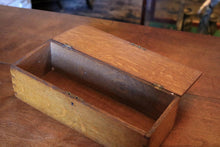 Load image into Gallery viewer, Antique Victorian Oak Candle Box / Pencil Case / Art box
