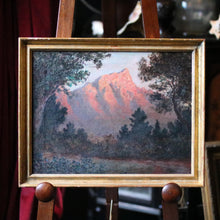 Load image into Gallery viewer, Original E H Compton Mountain Landscape Oil Painting – Bergspitzen - Framed Antique Alpine Scene – 52 x 41.5cm
