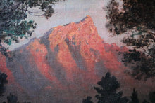 Load image into Gallery viewer, Original E H Compton Mountain Landscape Oil Painting – Bergspitzen - Framed Antique Alpine Scene – 52 x 41.5cm
