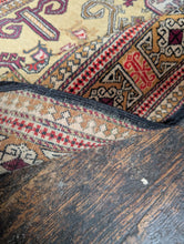Load image into Gallery viewer, 4'6" x 2'7" Hand-Knotted Pakistani Kazak Wool Rug – Vintage Geometric Tribal Carpet – 138 x 80cm

