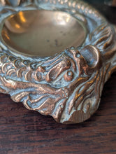 Load image into Gallery viewer, Antique Art Nouveau Brass Fish Ashtray – Small Cast Metal Pin Dish – c.1900–1920
