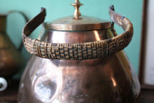 Load image into Gallery viewer, Antique Copper Water Kettle / Urn – Brass Tap and Wooden Handle – Kitchen Decor
