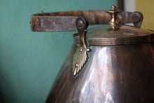 Load image into Gallery viewer, Antique Copper Water Kettle / Urn – Brass Tap and Wooden Handle – Kitchen Decor
