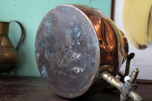 Load image into Gallery viewer, Antique Copper Water Kettle / Urn – Brass Tap and Wooden Handle – Kitchen Decor
