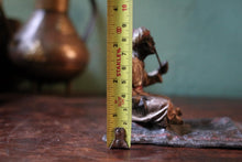 Load image into Gallery viewer, Cold-Painted Spelter Bergman Style Figure – Turbaned Pipe Smoker on Carpet Tray
