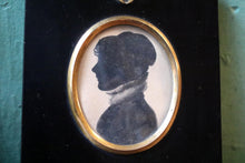 Load image into Gallery viewer, Antique 19th Century Silhouette Portrait Miniature of a Lady – Ebonised Frame
