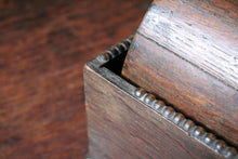 Load image into Gallery viewer, Antique Oak Mechanical Cigarette Dispenser – Art Deco Desktop Tobacciana

