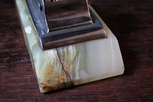 Load image into Gallery viewer, Vintage Art Deco Perpetual Desk Calendar – Chrome and Green Onyx
