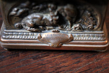 Load image into Gallery viewer, Antique French La Fontaine Fables Jewellery Casket – Copper Box – Napoleon III
