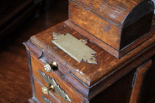 Load image into Gallery viewer, Antique Oak Smoker’s Cabinet – Concealed Locking Drawers – Tin-Lined Tobacco Box – Edwardian c.1900
