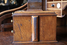 Load image into Gallery viewer, Antique Oak Smoker’s Cabinet – Concealed Locking Drawers – Tin-Lined Tobacco Box – Edwardian c.1900
