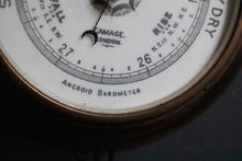 Load image into Gallery viewer, Antique Gamage London Aneroid Barometer – Brass and Wooden Wall Weather Instrument – Working
