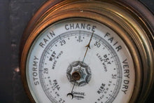 Load image into Gallery viewer, Antique Gamage London Aneroid Barometer – Brass and Wooden Wall Weather Instrument – Working
