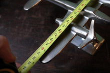 Load image into Gallery viewer, Vintage Art Deco Aluminium Twin-Engine Aircraft Model – Aeroplane Desk Ornament on Stand
