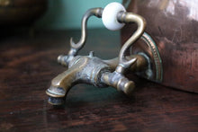 Load image into Gallery viewer, Antique Copper Water Kettle / Urn – Brass Tap and Wooden Handle – Kitchen Decor
