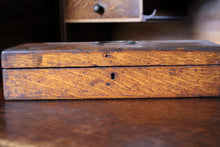 Load image into Gallery viewer, Antique Victorian Oak Candle Box / Pencil Case / Art box

