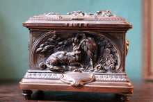 Load image into Gallery viewer, Antique French La Fontaine Fables Jewellery Casket – Copper Box – Napoleon III
