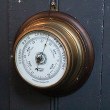Load image into Gallery viewer, Antique Gamage London Aneroid Barometer – Brass and Wooden Wall Weather Instrument – Working
