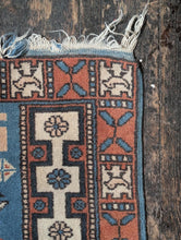 Load image into Gallery viewer, 4'5" x 2'6" Vintage Caucasian Azerbaijan Hand Knotted Wool Rug – Geometric Tribal – 135 x 77cm
