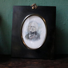 Load image into Gallery viewer, Antique Victorian Gentleman Portrait Photograph – Ebonised Oval Frame – Brass Acorn Hanger – c.1860–1880
