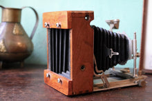 Load image into Gallery viewer, Antique c.1900 Mahogany Folding Plate Camera - Black Bellows - Early Photography Display Piece
