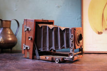 Load image into Gallery viewer, Antique c.1900 Mahogany Folding Plate Camera - Black Bellows - Early Photography Display Piece
