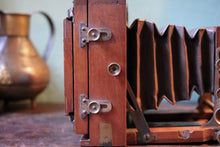 Load image into Gallery viewer, Antique c.1900 Mahogany Folding Plate Camera - Black Bellows - Early Photography Display Piece
