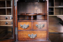 Load image into Gallery viewer, Antique Edwardian Glazed Smokers Cabinet – Tobacco Pipe Display Cabinet – Three Drawers – c.1900
