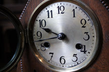 Load image into Gallery viewer, 1930s Art Deco Oak Chiming Mantel Clock - Working Mechanical Pendulum Clock
