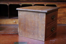 Load image into Gallery viewer, Antique Oak Miniature Chest of Drawers - Two Drawer Desktop Cabinet - c.1900
