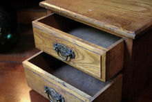Load image into Gallery viewer, Antique Oak Miniature Chest of Drawers - Two Drawer Desktop Cabinet - c.1900
