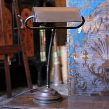 Load image into Gallery viewer, Vintage 1930s Art Deco Bankers Desk Lamp - Adjustable Trough Shade - Rewired Industrial Light
