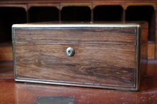 Load image into Gallery viewer, Antique Victorian Brass Bound Wooden Box – 19th Century Travel Box
